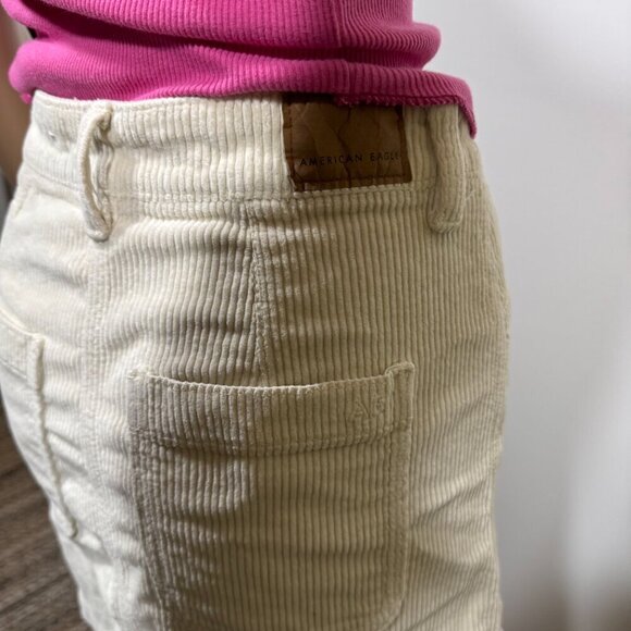 American Eagle Zip Up Corduroy Mini Skirt Super Hi-Rise A-Line Stretch Sz 0 - Picture 6 of 10